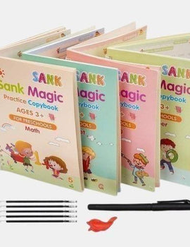 Sank Magic Practice Copybook (4 BOOKS,1 PEN,1 GRIP,10 REFILL) Pack of 1