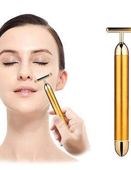 24K Gold Energy Beauty Bar Electric Facial Massage Roller