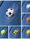 3D Broken Glass Football Car Sticker