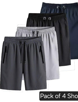 Combo of 4 Men's Stretchable Cotton Shorts