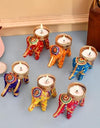 Rajasthani Elephant Tea Light Candle Holder (Pack of 4)
